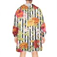 thumbnail image 2 of Wearable Oversized Blanket,Pioneer Flower Floral Print Pattern Wearable Blanket Hoodie for Adults,Cozy Hooded Blankets with Super Pockets,Super Warm Fuzzy Pullover for Women & Men, 2 of 6