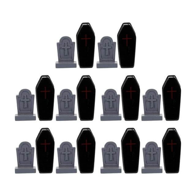 Decoraciones de Halloween Zulema 20 piezas miniatura ataúdes y escultura de Tumba DIY