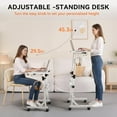 thumbnail image 5 of Small Standing Desk with Wheels, 29.5-45.3 Inch Adjustable Height, Portable Treadmill Desk, Rolling Computer Table for Walking Pad with a Cup Holder and a Hook, 5 of 16
