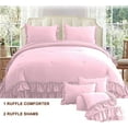 thumbnail image 2 of D.N.G. BEDDINGS 1 Piece Luxury 5 Inch Two Layer Ruffle Comforter Premium Super Soft, 800 TC, 100% Egyptian Cotton, Super Soft, Super King Size Light Pink Color, 2 of 7