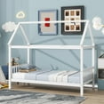 thumbnail image 6 of Bellemave Twin Size House Bed, Wood Montessori Bed with Headboard and Footboard, Spacious Under Twin Bed Space,No Box Spring Needed (White), 6 of 7