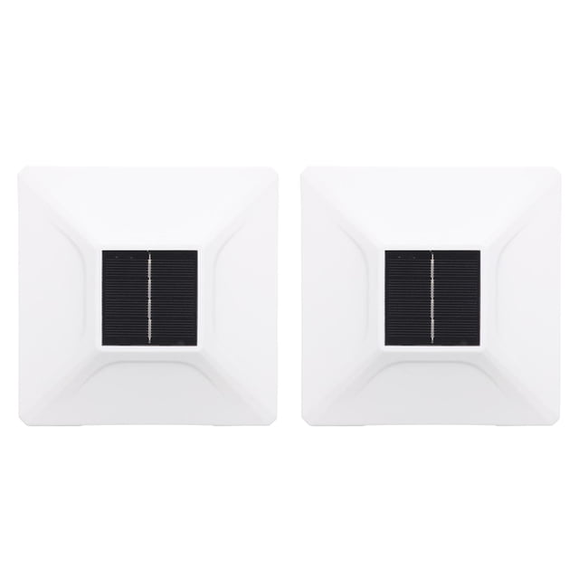 2 Pack Solar Post Light, LED Warm and White Lighting Solar Powered Deck Light, 200mAh Battery Powered Weather Proof Solar Fence Post Light for Garden Patio Porch Gate Column