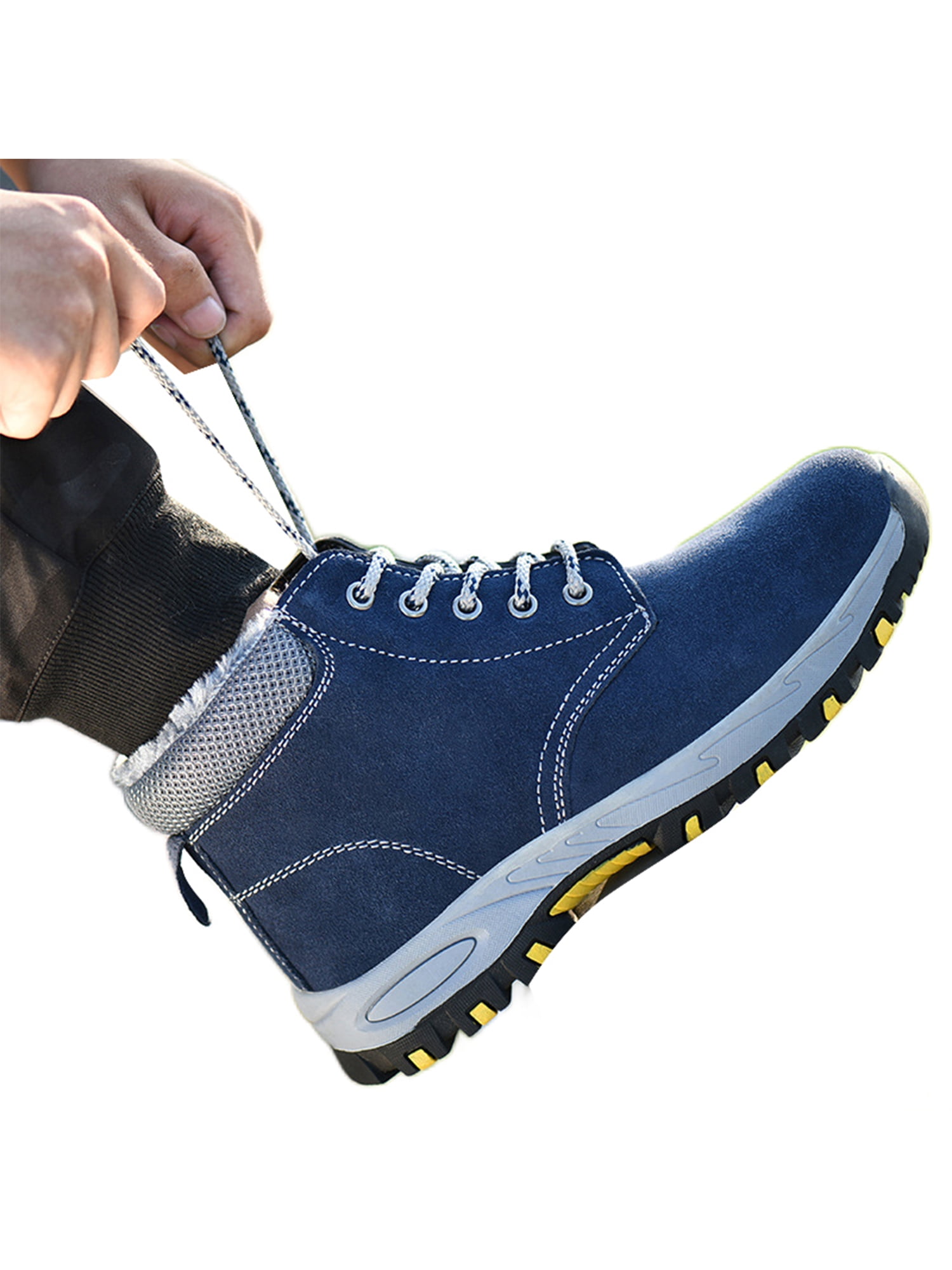 Ferndule Men Heavy Duty Work Shoes Working Anti-collision Ankle Booties Anti-smash Safety Plush High 6 - Walmart.com