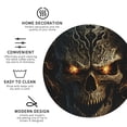 thumbnail image 3 of Lsque Metal Evil Skull Pattern 4" Drink Coasters Set of 4, PVC Leather Absorbent Coasters, Table Coaster Set Decorative Coffee Cup Coasters Housewarming Gift -Round Shape, 3 of 6