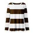 thumbnail image 5 of Long Sleeve Body Suits Womens Womens Long Sleeve Shirts T Shirts Crew Neck Shirts Basic Tee Comfy Striped Printed Tops Blouse, 5 of 5