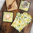 thumbnail image 5 of Lemon Kitchen Oven Mitt and Pot Holder Sets 4 Pcs for Baking, Cooking and Grilling, Heat Resistant Up To 392 °F, 5 of 7