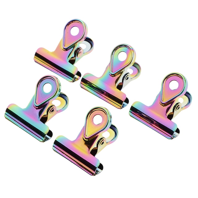 5 uds. Clips de bisagra de íris de Metal-Clips de abrazadera Bulldog para el hogar/la oficina/la escuela 2cm Macarena Clip de abrazadera de clips Bulldog Clips
