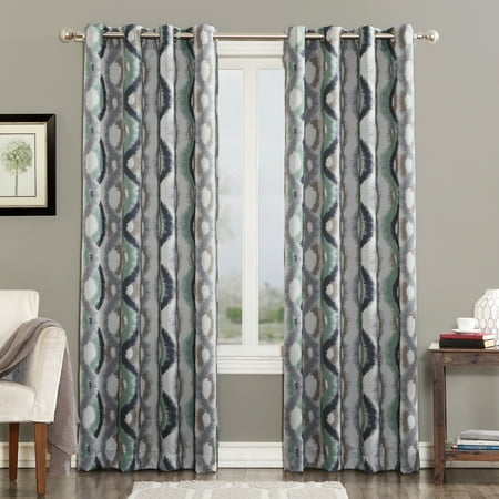 Ogee Liner - Sun Zero Deltona Ogee Watercolor Energy Efficient Grommet Curtain Panel