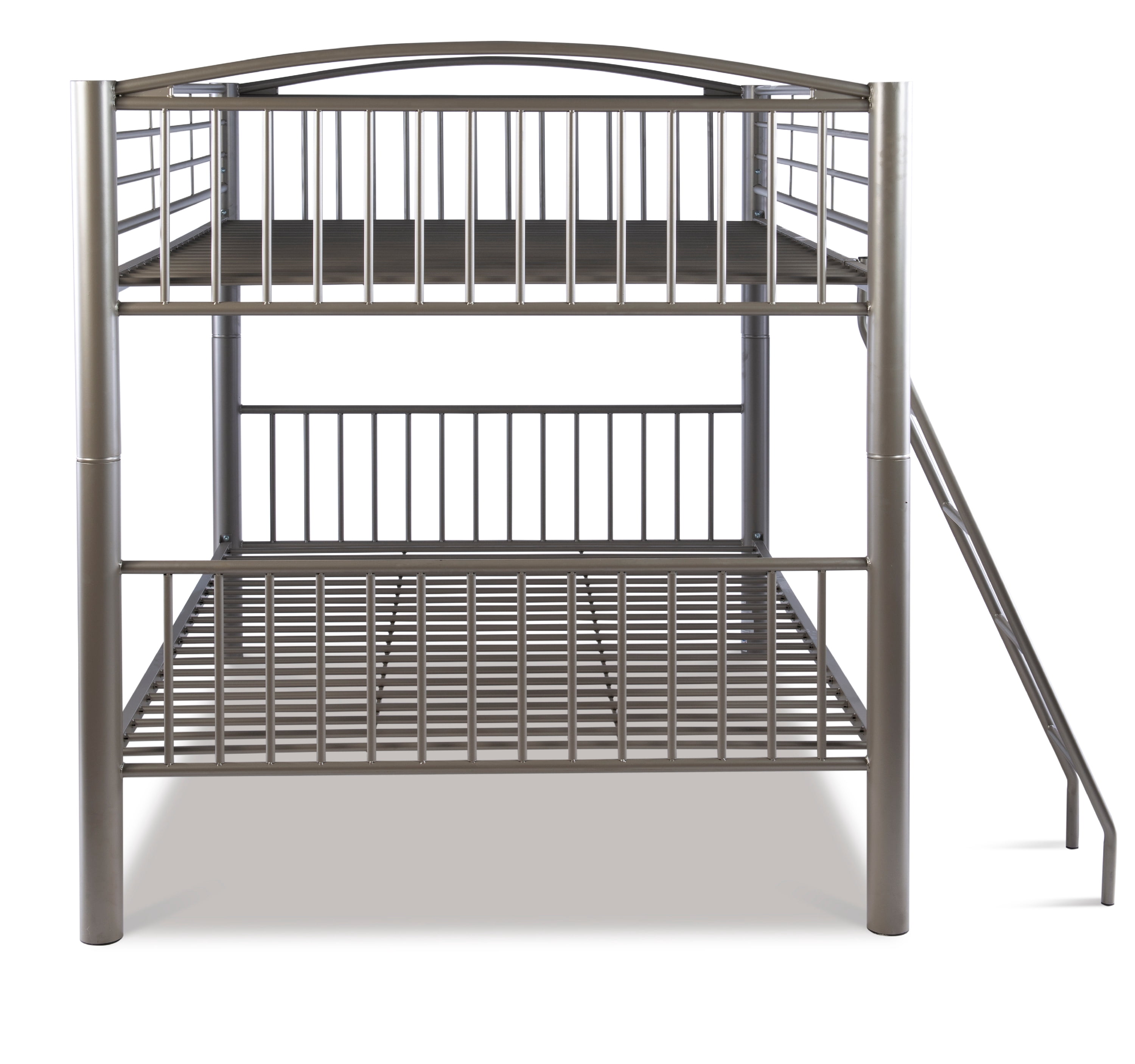 Powell Kalmia Heavy Metal Kid's Full over Full Convertible Bunk Bed with Built-In Ladder, Pewter