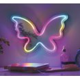 thumbnail image 1 of Miroir papillon néon LED multicolore Merkury Innovations alimenté par USB de 13,7 pouces, 1 of 5