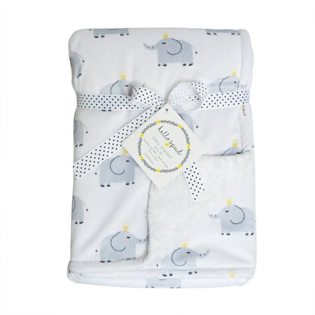 UPC: 0603784752853 | Hello Spud 100% Polyester Plush Baby Blanket Elephant Gray