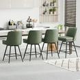 thumbnail image 3 of Zimtown Modern Bar Stools Set of 2, Swivel Barstool Counter Height Bar Chair, Kitchen Island Barstool 2 Pack, Retro Green, 3 of 7