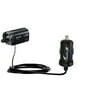 Gomadic Intelligent Compact Car / Auto DC Charger suitable for the Panasonic HDC-SD90 Camcorder - 2A / 10W power at half the size. Uses Gomadic TipExc