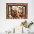 thumbnail image 5 of Bathroom Wall Art Decor 12x16" Cute Highland Cow Canvas Prints Farmhouse Wall Art Funny Animal Picture Bathroom Decor Framed Home ons Ready To Hang Cow Painting Artwork Modern Wall Pictures, 5 of 6