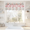 thumbnail image 2 of DriftAway Linen Textured Curtain Valances for Windows Bathroom Bedroom Living Room Kitchen Windows Basement Blinds Rod Pocket Semi Sheer 52"x14" Plus 1.75 Inches Header 1 Panel Trellis Red, 2 of 8
