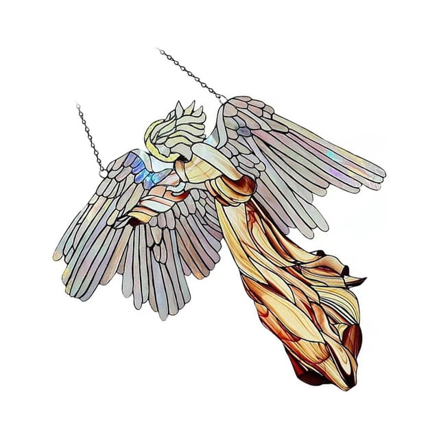 Cateissary Colgante de ángel para ventana, diseño de escena para interiores y exteriores, accesorios de decoración colgantes, adornos para el Decoración del hogar