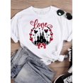 thumbnail image 1 of Disney Fashion Bow Love Valentine Women Cartoon Print Clothing Mickey Mouse Tee Shirt Casual Graphic Short Sleeve T-shirtsM Gao Jinjia LED, 1 of 2