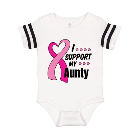 

Inktastic Breast Cancer Awareness I Support My Aunty with Pink Ribbon Gift Baby Boy or Baby Girl Bodysuit