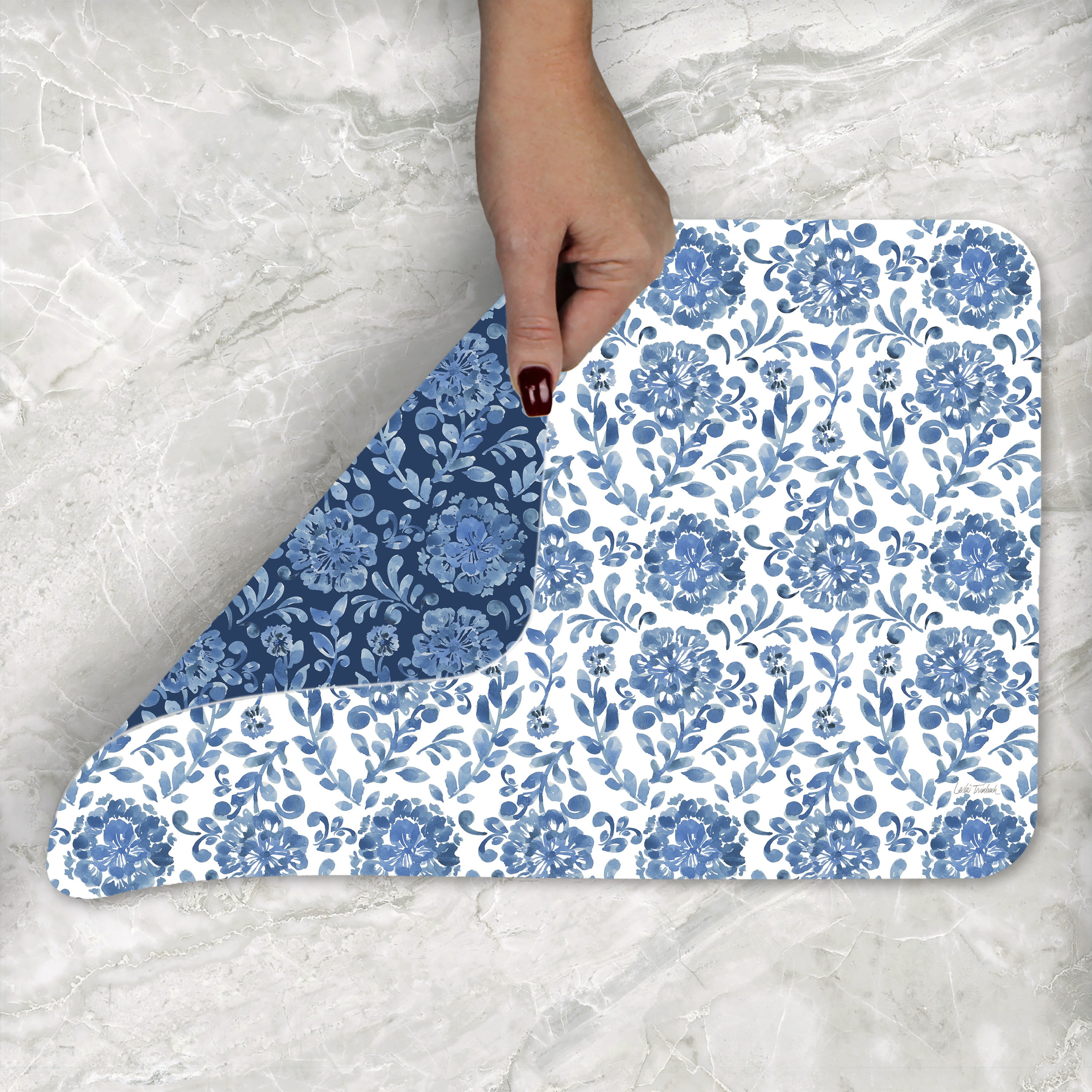 Blue & White Floral Rev Placemat
