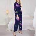 thumbnail image 4 of Bingfone Womens Pajama Sets Eggplant Print,Long Sleeve Loungewear Pajamas Set-Medium, 4 of 9
