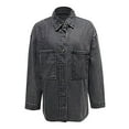 thumbnail image 5 of Womens Jackets Women's Outerwear Women's Retro Long Sleeved Denim Jacket - Blue Big Pocket Loose Casual Shirt, Autumn Winter Outerwear, 5 of 5
