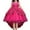 Hot Pink, variant on AWZXDE Girls Dresses Childrens Solid Color Lace Sleeveless Knee Length Wedding Dress With Train Tutu Princess Gown Long Dresses Blue,3-4Y