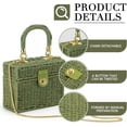 thumbnail image 3 of Kwuty Women Handwoven Rattan Handbag Beach Straw Tote Bag Square Boho Crossbody Bag, 3 of 7