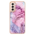 thumbnail image 2 of Designed for Samsung Galaxy S21 Plus Marble Case, Ultra Thin Girls Women Plating Marble Designed Flexible Soft TPU IMD Marble Protective Case Cover for Samsung Galaxy S21 Plus - Pink, 2 of 6