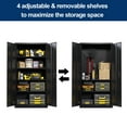 thumbnail image 4 of GAEANET Metal Storage Cabinet, 72 inches Locking Steel Storage Cabinet with 4 Adjustable Shelves,Garage Storage Cabinet with 2 Doors,Assembly Required, Black, 4 of 7