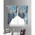 thumbnail image 3 of Blue Grey Swag Valances for Windows, Modern Oil Painted Abstract Art Aesthetics Rod Pocket Sheer Valances for Large Windows, Swag Toppers Light Filtering for Kitchen Living Room 2 Panels 36''x45'', 3 of 5