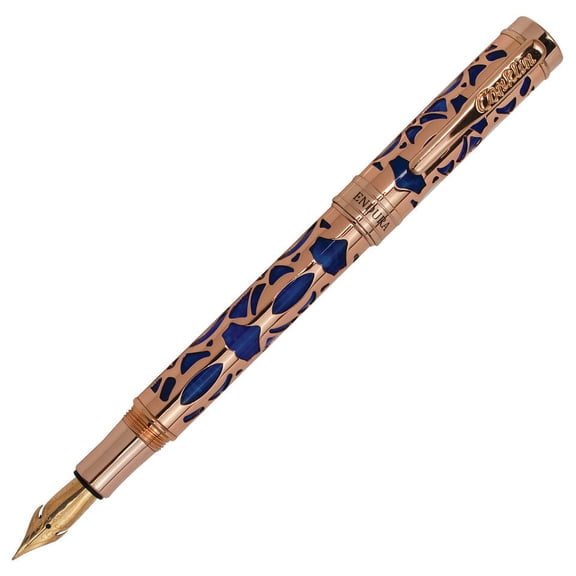 Conklin Endura Deco Crest Blue Fountain Pen - Omniflex