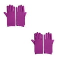 thumbnail image 3 of Langgg Gant en Spandex pour Femmes, Accessoires Thermiques pour Mains, Court, Multicolore, Robe de Lait, Écran Solaire Fin pour Soirée, Bleu Violet Rouge, 2 Ensembles, 3 of 6