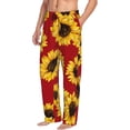 thumbnail image 2 of Disketp Sunflowers On Red Men'S Pajama Pants - Ultra Soft Fleece Sleep And Lounge Pants (Size: S-Xxl), 2 of 9