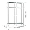 thumbnail image 2 of Portable Wardrobe Storage, Freestanding Closet Organizer, Non-Woven Fabric Cover Clothes Organizer with 2 Hanging Rods, Clothing Closet for Hanging Clothes, Bedroom, Apartment, Dorm，Brown, 2 of 7