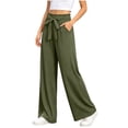 thumbnail image 6 of Womens Summer Pants Zaewscy Fashion Women Casual High Waist Pocket Pants Pants Comfortable Casual Pants Army Green L, 6 of 9