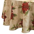 thumbnail image 2 of Elrene Home Fashions Festive Poinsettia Holiday Fabric Tablecloth, Multi, 70" x 70" Round, 2 of 4