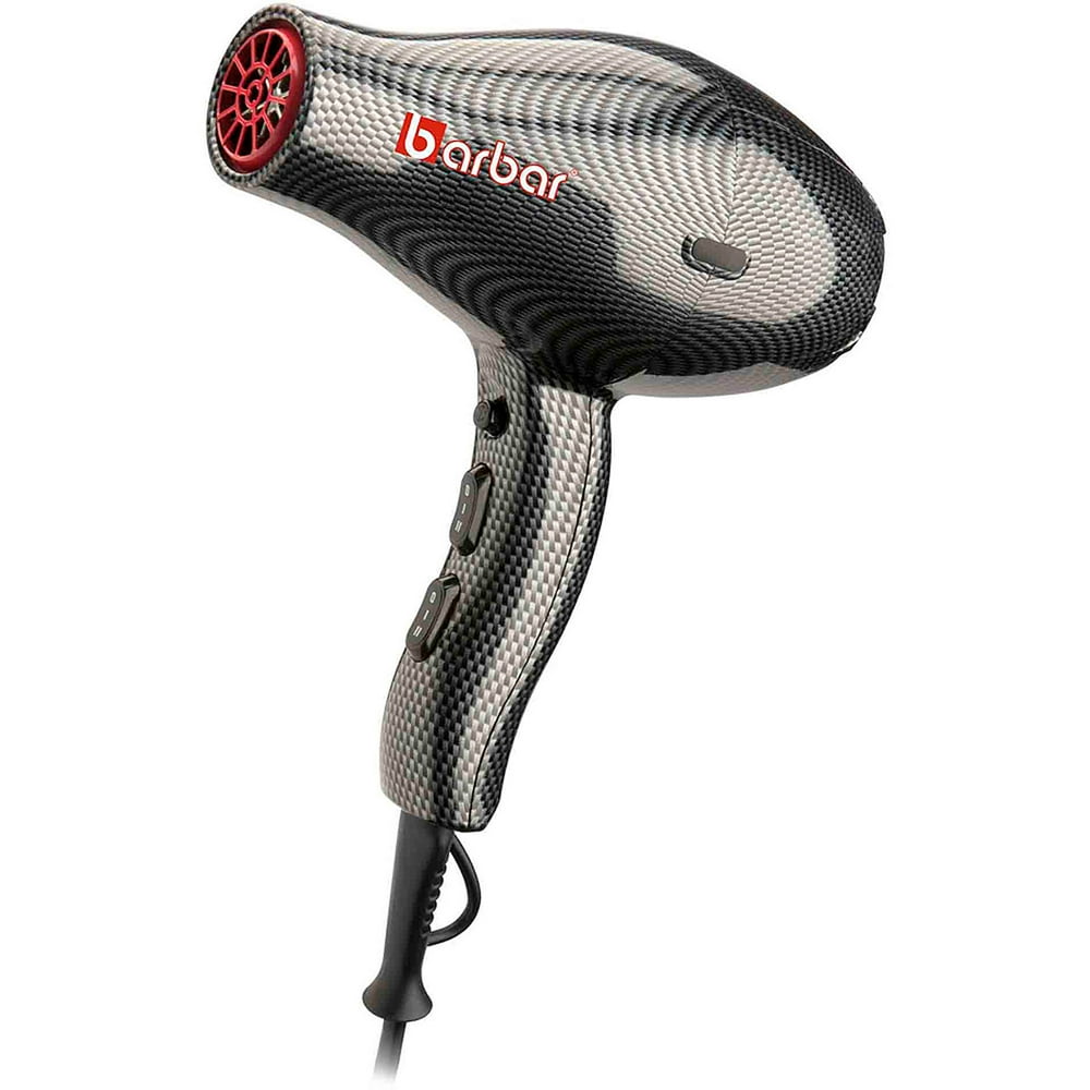 BARBAR Professional 9800 White Ionic Blow Dryer, Black