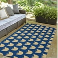 thumbnail image 3 of Simply Daisy 3' x 5' Dark Cobalt Blue Simple Tulip Design Spring Chenille Indoor/Outdoor Rug, 3 of 4