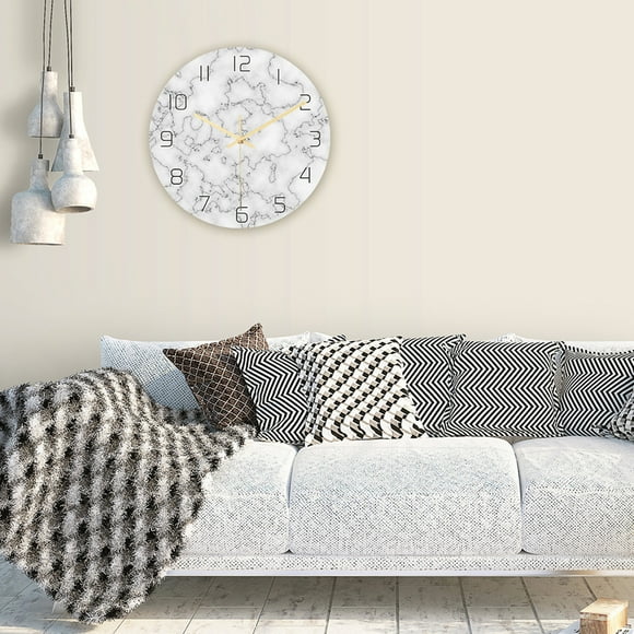 EGNMCR Room Decor Home Decor Creative Pattern Stone Wall Clock Acrylic Living Room Decoration Wall Clock