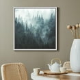 thumbnail image 2 of IDEA4WALL Framed Canvas Print Wall Art Watercolor Pastel Abstract Squares - Misty Forest Enchanting Pine Trees in Fog Nature Illustrations Wall Decorative Zen Minimal for Rooms - 16"x16" White, 2 of 5