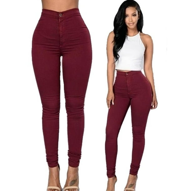 ZAXARRA Pencil Jeans Women Fit Slim Stretch Skinny Pants High Waist