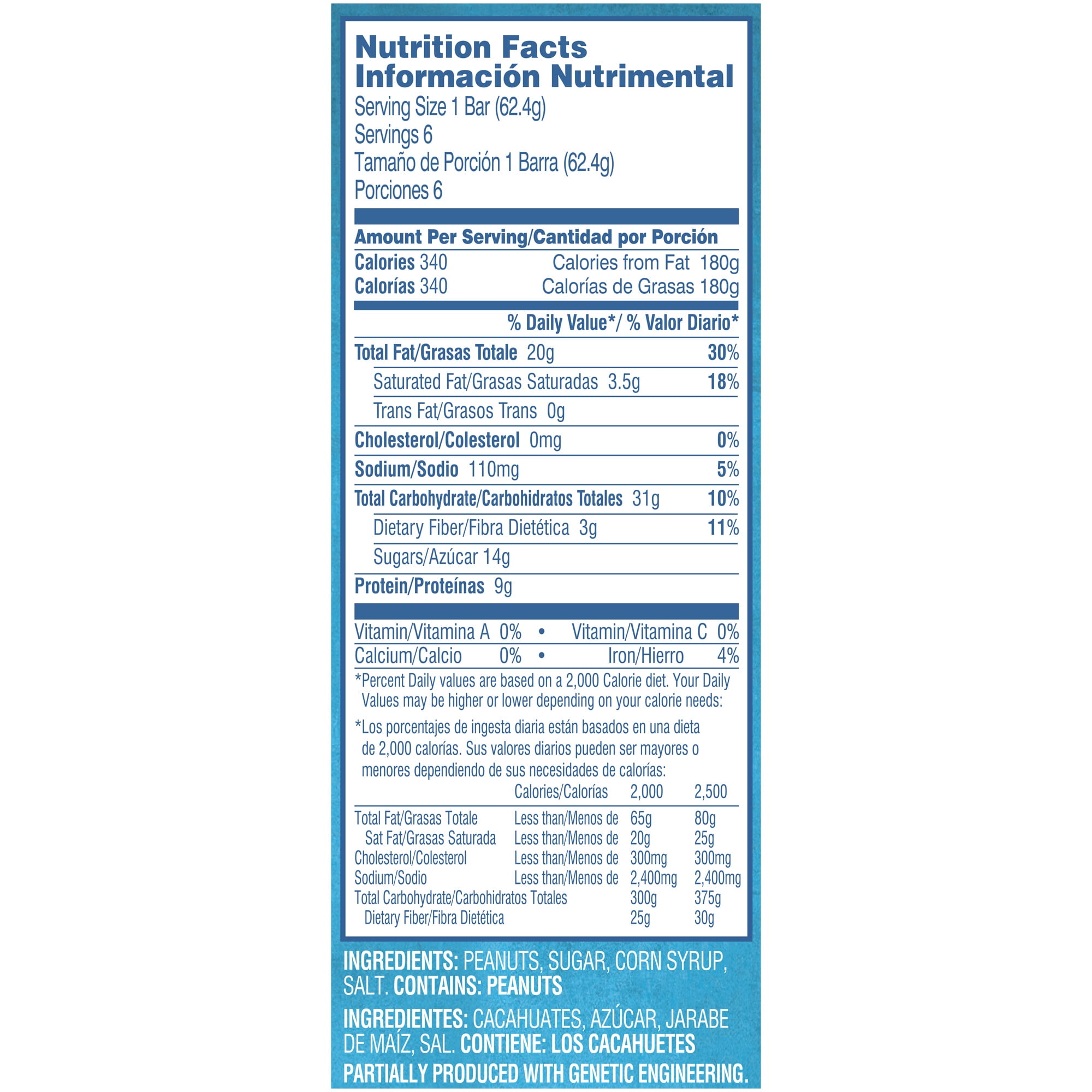 Lance Peanut Bar, 6 Count Tray of Snack Bars