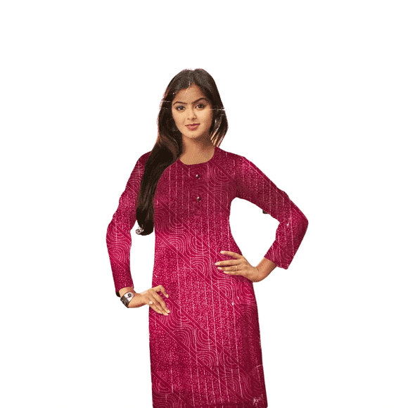 Multicoloured Rayon Indian/Pakistani Wear Mirror &amp; Embroidered Women Ladies Kurti