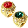thumbnail image 5 of Fairnull Men\'s Vintage Luxury Big Resin Crown Gold Plated Alloy Ring Jewelry Size 7-10, 5 of 10