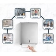 thumbnail image 6 of Alpine Paper Towel Dispenser Wall Mount Commercial - Stainless Steel Paper Towel Holder  for C-fold, Trifold & Multifold Paper Towels, Perfect for Bathroom & Kitchen, 6 of 8