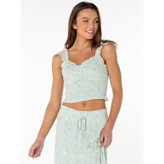Celebrity Pink Women's Sweetheart Tank Top with Ruffle Straps, Sizes XS-XXXL