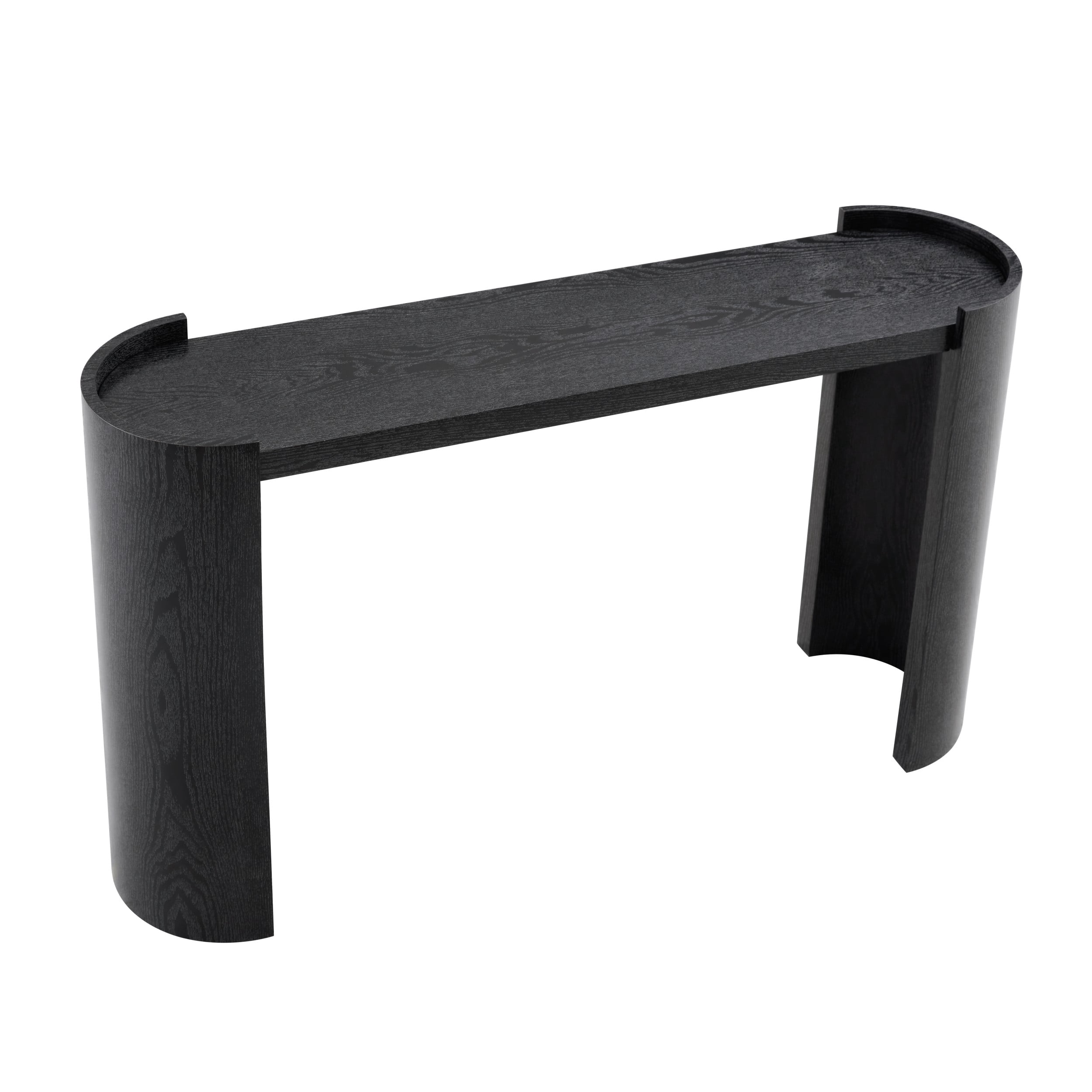 Alvantor Console Table for Narrow Entryway Foyer Sofa Side, Curved, Black, 53" x 13.8"