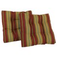 thumbnail image 1 of Cojín para silla de comedor de poliéster hilado cuadrado de 19 pulgadas (juego de dos) - Kingsley Stripe Ruby Blazing Needles 94005-2CH-REO-17, 1 of 1
