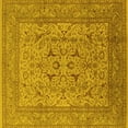 thumbnail image 1 of Ahgly Company Machine Washable Indoor Square Oriental Yellow Industrial Area Rugs, 8' Square, 1 of 4