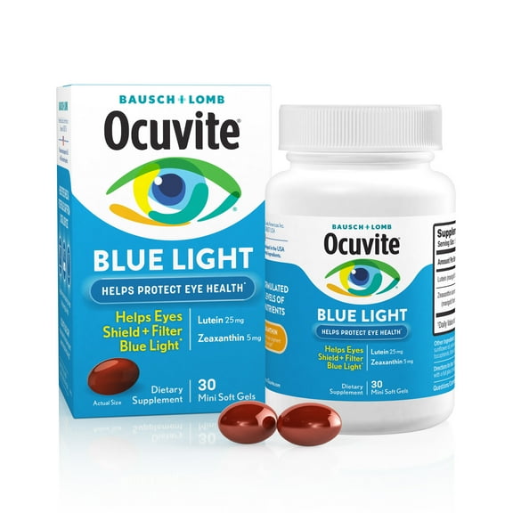 Ocuvite Blue Light Eye Vitamins and Mineral Supplement with Lutein and Zeaxanthin Softgels, 30 Count